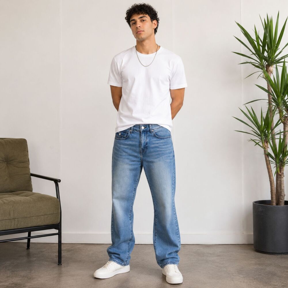 True Religion Ricky Relaxed Straight Jeans Men’s 32x30 Light Wash